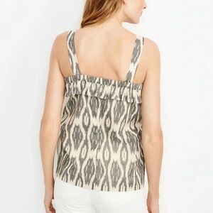 New! J. Crew Grey Ikat Ruffle Flounce Tank Top